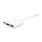 Equip 133461 usb type c to hdmi female usb a female pd adapter, 4k, pastic, 15cm, white