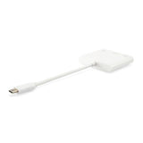 Equip 133461 usb type c to hdmi female usb a female pd adapter, 4k, pastic, 15cm, white