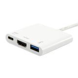 Equip 133461 usb type c to hdmi female usb a female pd adapter, 4k, pastic, 15cm, white