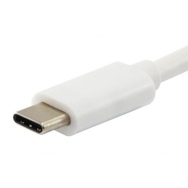 Equip 133461 usb type c to hdmi female usb a female pd adapter, 4k, pastic, 15cm, white