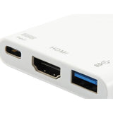 Equip 133461 usb type c to hdmi female usb a female pd adapter, 4k, pastic, 15cm, white