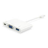 Equip 133462 usb type c to vga female usb a female pd adapter, 1080p, 15cm, white
