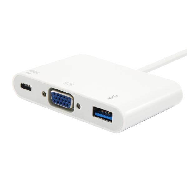 Equip 133462 usb type c to vga female usb a female pd adapter, 1080p, 15cm, white