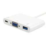 Equip 133462 usb type c to vga female usb a female pd adapter, 1080p, 15cm, white