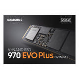 Samsung mz-v7s250bw evo 970 plus ssd, 250 gb, m.2 2280, v-nand mlc, 3500 3300 mb s, 550,000 iops