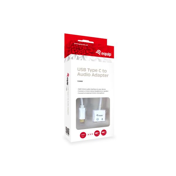 Equip 133460 usb to audio adapter, usb type-c -> 3.5mm jack