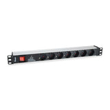 Equip 333309 7-outlet german power distribution unit w surge protection+switch, type f, 1.5 mm²