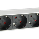 Equip 333309 7-outlet german power distribution unit w surge protection+switch, type f, 1.5 mm²