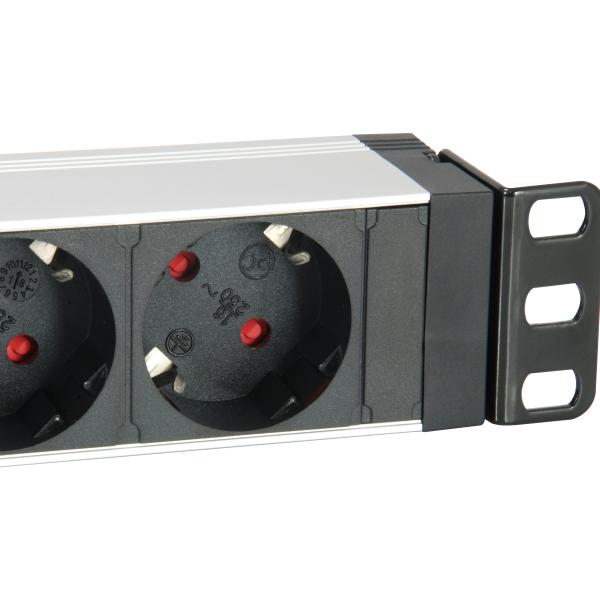 Equip 333309 7-outlet german power distribution unit w surge protection+switch, type f, 1.5 mm²