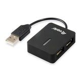 Equip 128952, 4-port travel usb hub, usb 2.0, 480 mbit s, plastic, black