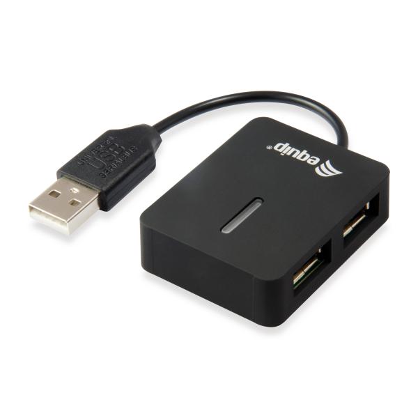 Equip 128952, 4-port travel usb hub, usb 2.0, 480 mbit s, plastic, black