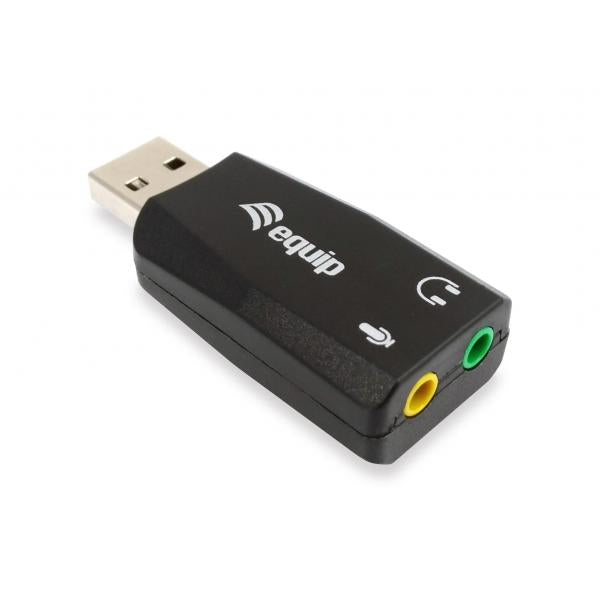 Equip 245320 usb audio adapter, usb type-a, 3.5 mm, 22 mm, 51 mm, 12 mm, black