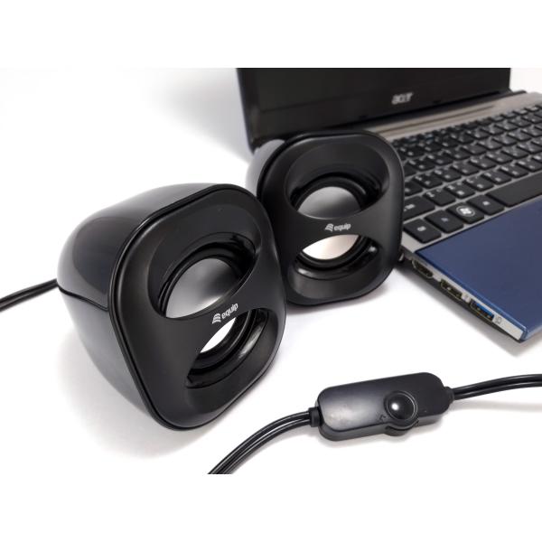 Equip 245330 mini usb speaker, 2.0 channels, wired, 3 w, 90 - 20 hz, 40 o, black