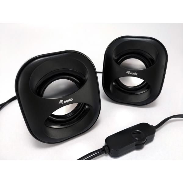 Equip 245330 mini usb speaker, 2.0 channels, wired, 3 w, 90 - 20 hz, 40 o, black