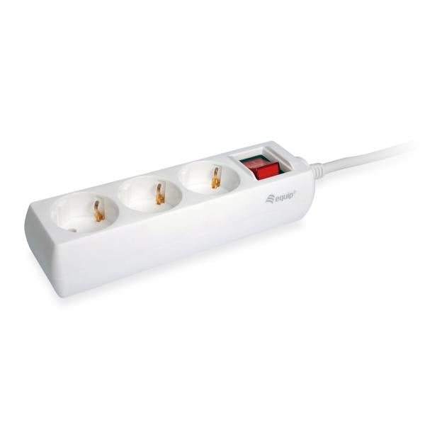 Equip 245551 3-outlet power strip with switch, 3x ac outlet(s) indoor, type f, 1.5 mm², 1.5m, white