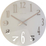Nextime klok 2472 mirror glass, ø43 cm, wall, white