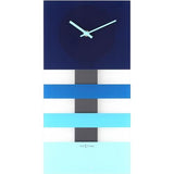Nextime klok 2855bl bold stripes, 38x19 cm, wall, blue