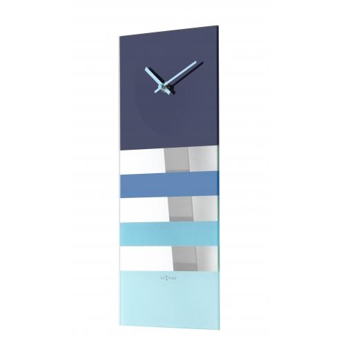 Nextime klok 2855bl bold stripes, 38x19 cm, wall, blue