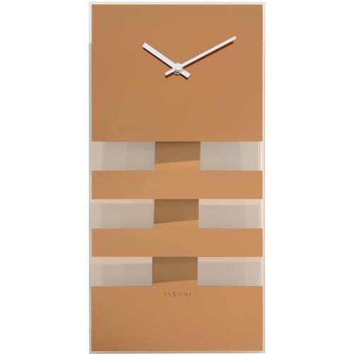 Nextime klok 2855co bold stripes, 38x19 cm, wall, copper