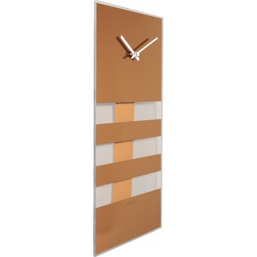 Nextime klok 2855co bold stripes, 38x19 cm, wall, copper