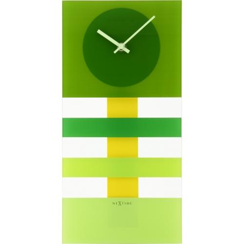 Nextime klok 2855gn bold stripes, 19 x 38 cm, wall, green