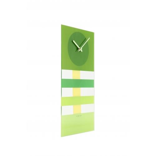 Nextime klok 2855gn bold stripes, 19 x 38 cm, wall, green