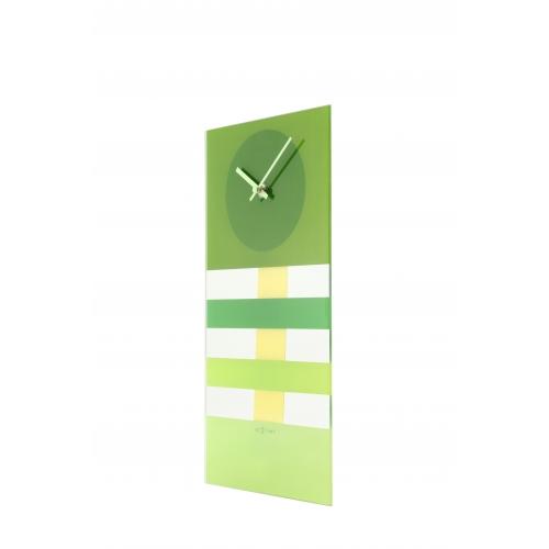 Nextime klok 2855gn bold stripes, 19 x 38 cm, wall, green