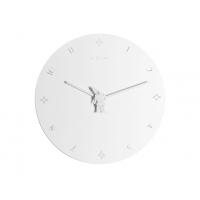 Nextime klok 2989 jumping jack,black white checker, ø35 cm, wall, white