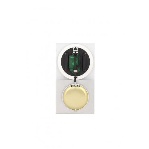 Nextime klok 3028 op clock, 16x30.2 cm, wall, glass, silver