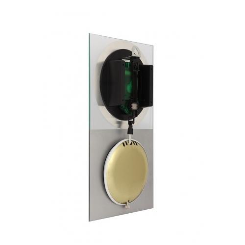 Nextime klok 3028 op clock, 16x30.2 cm, wall, glass, silver