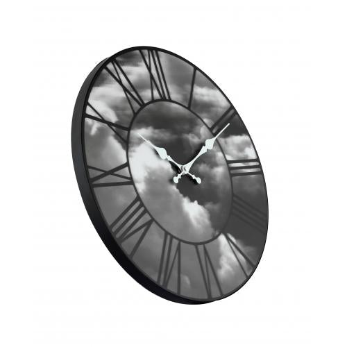 Nextime klok 3037 clouds, ø39 cm, wall, black