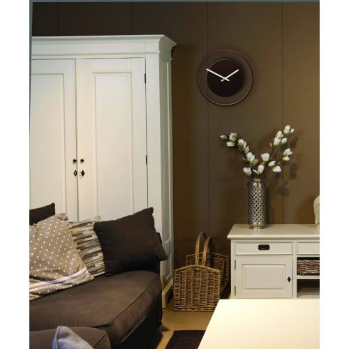 Nextime klok 3046br wood loop, ø30 cm, wall, dark wood