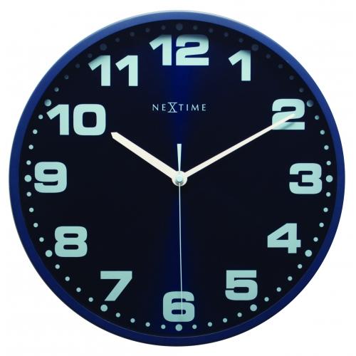 Nextime klok 3053bl dash blue, ø 35 cm, wall, blue