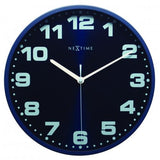 Nextime klok 3053bl dash blue, ø 35 cm, wall, blue