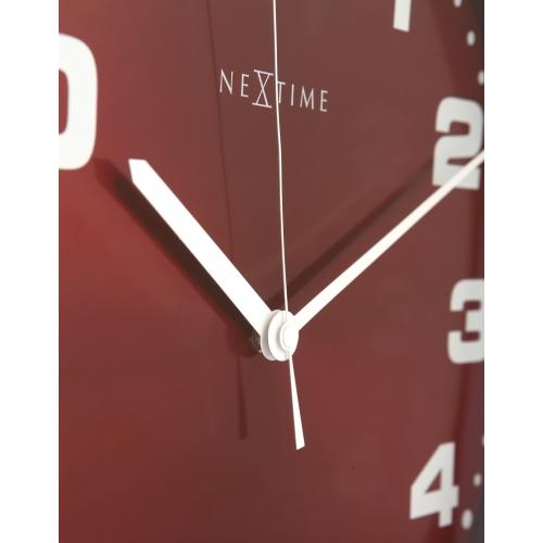 Nextime klok 3053ro dash red, ø35 cm, wall, red silver