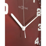 Nextime klok 3053ro dash red, ø35 cm, wall, red silver