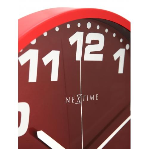 Nextime klok 3053ro dash red, ø35 cm, wall, red silver