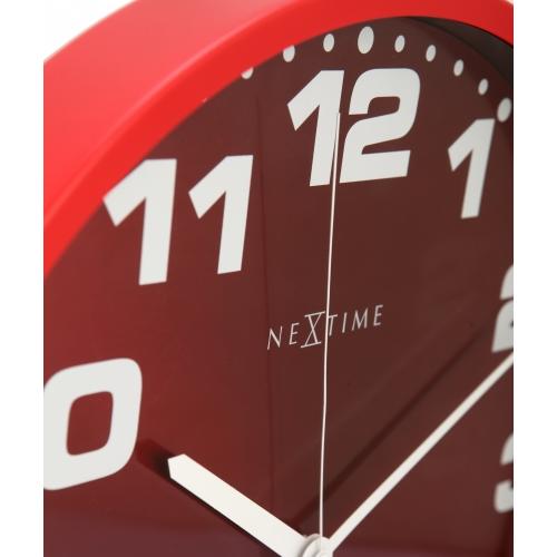 Nextime klok 3053ro dash red, ø35 cm, wall, red silver