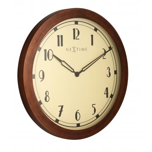 Nextime klok 3057 royal, ø60 cm, wall, brown white