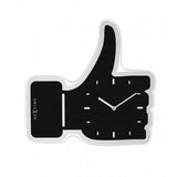 Nextime klok 3072zw thumbs up, 40.5x41.cm, wall, black silver