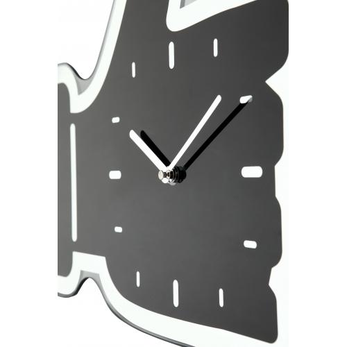 Nextime klok 3072zw thumbs up, 40.5x41.cm, wall, black silver