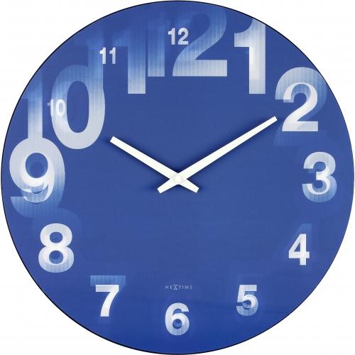 Nextime klok 3077bl 3d, ø39.5 cm, wall, blue white