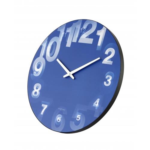 Nextime klok 3077bl 3d, ø39.5 cm, wall, blue white