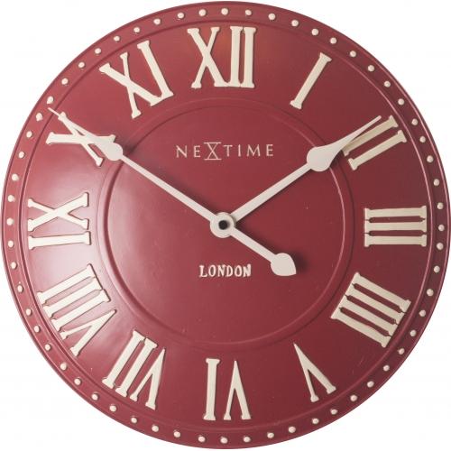 Nextime klok 3083ro london roman, ø34.5 cm, wall, red white