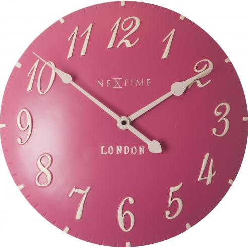 Nextime klok 3084rz london arabic, ø34.5 cm, wall, pink white