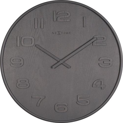 Nextime klok 3095gs wood wood big, ø52.8 cm, wall, gray
