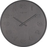 Nextime klok 3095gs wood wood big, ø52.8 cm, wall, gray