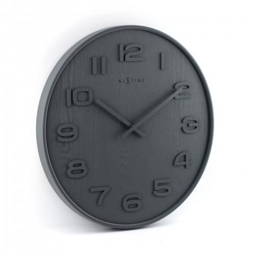 Nextime klok 3096gs wood wood medium, ø35.5 cm, wall, gray