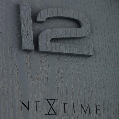 Nextime klok 3096gs wood wood medium, ø35.5 cm, wall, gray