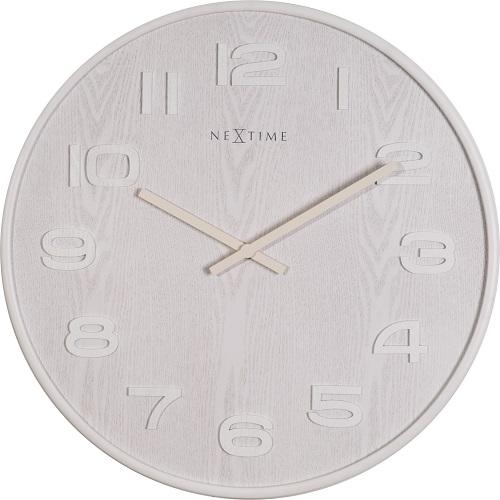 Nextime klok 3096wi wood wood medium, ø35.5 cm,wall, white